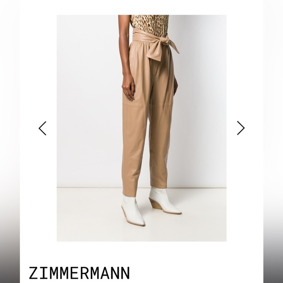 BNWT | Zimmermann Obi Leather Pant (Wine Brown) | size AU 0 US 2-4 - Picture 6 of 8